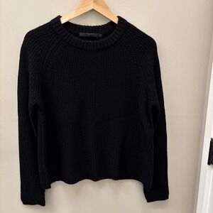 NWT Jenni Kayne 100% Cashmere Fisherman Sweater in Black Size M Retail $395